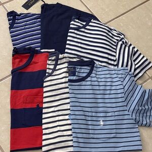 Polo by Ralph Lauren Kids Striped Tees - Blue, Navy, Red